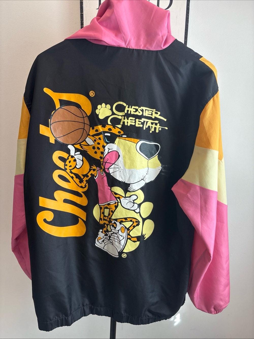 Graphic Lightweight Jacket in Black & Pink